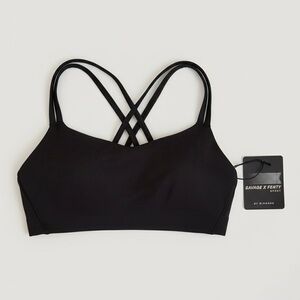 NWT Savage X Fenty On Rihpeat Low-Impact Sports Bra Black Strappy - XS